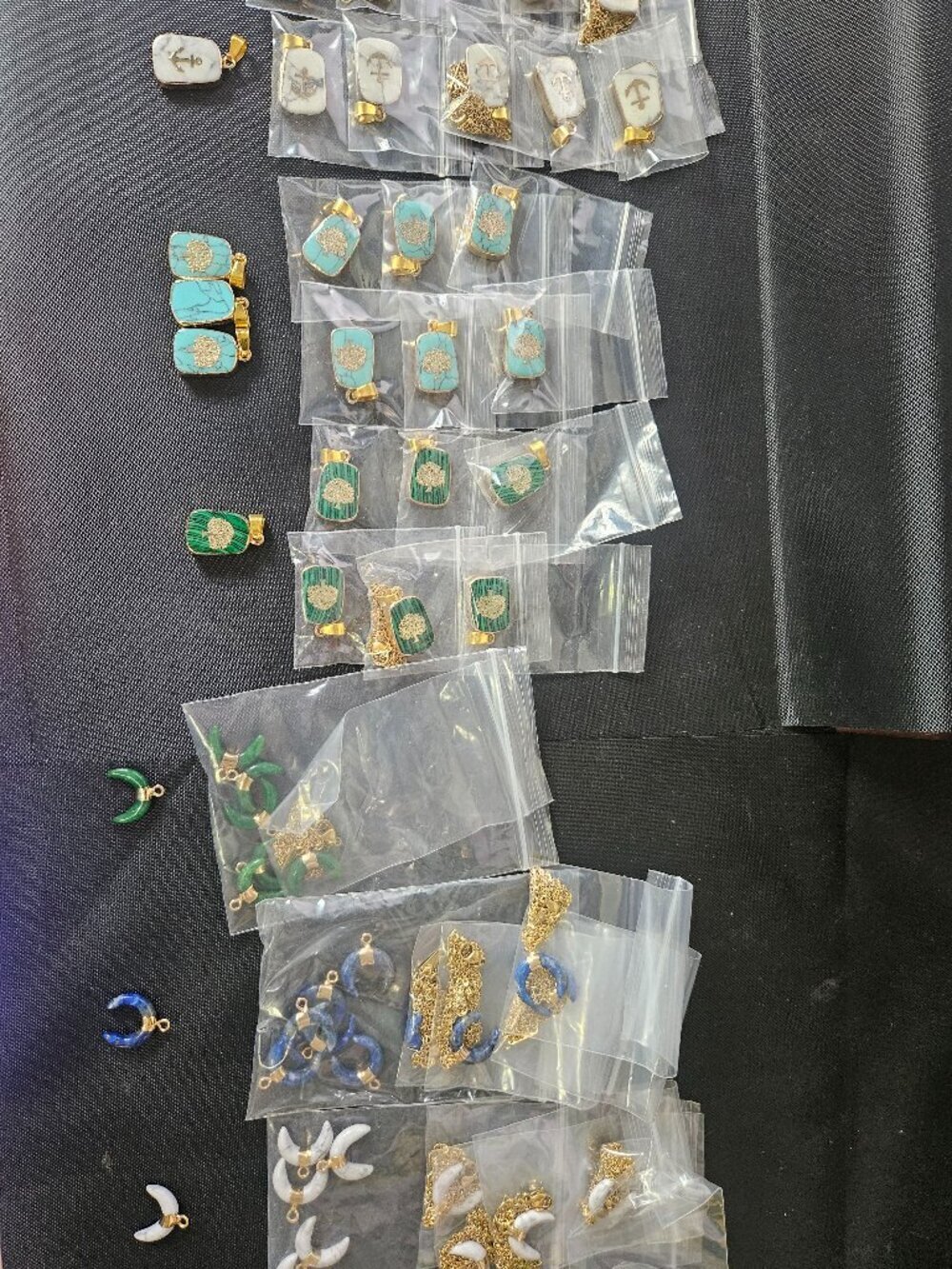 55 Pc Pendant Lot Tree of Life Moon Anchor Gold Tone Bulk